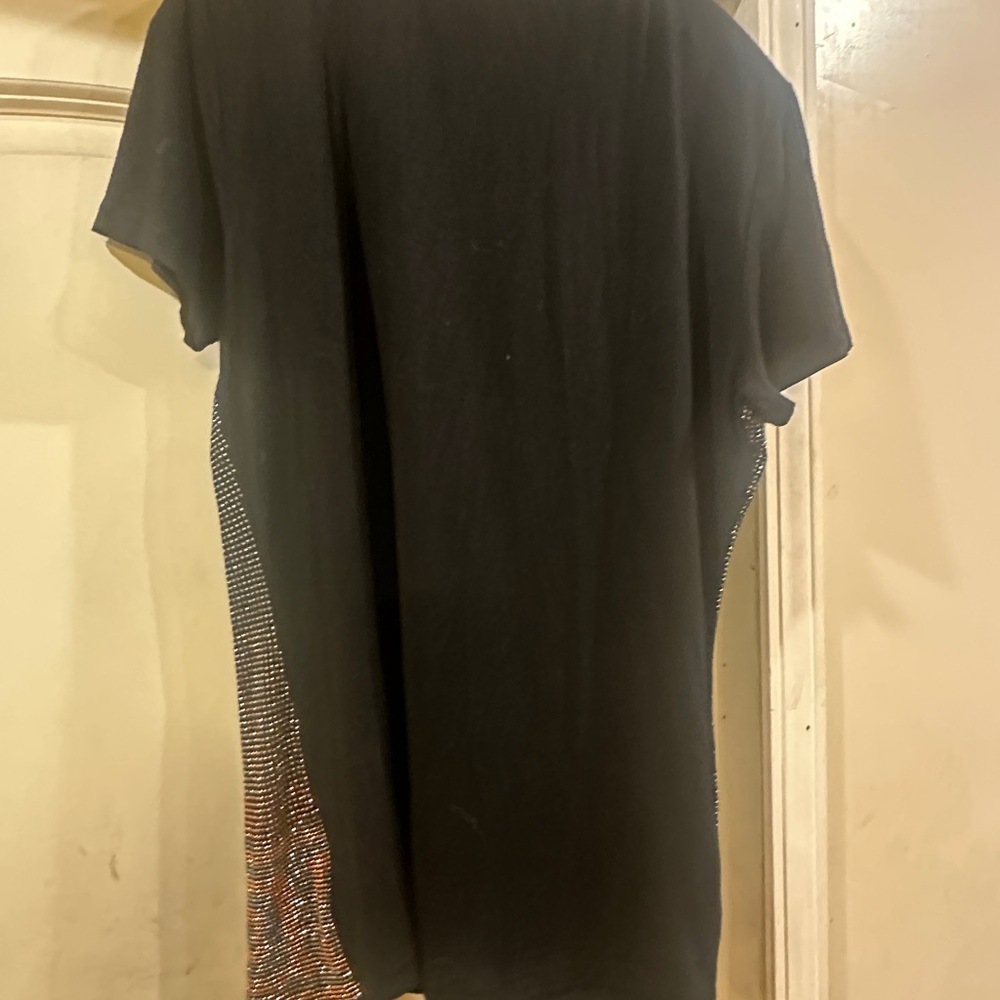 Versace Black Tee With Silver Pattern - image 3